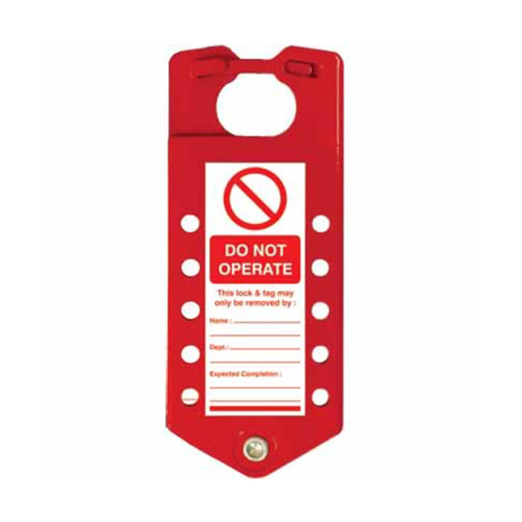 Tago Hasp - Red 10 Hole PS-LOTO-HASP-TAGO10